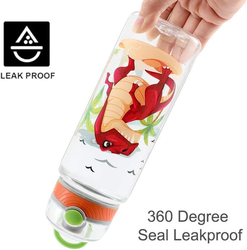 Home Tune 23oz Kids Water Bottle for School Boys, BPA FREE Tritan, Leak Proof Flip Top Lid, Carry Handle - Dinosaur.