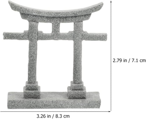 GANAZONO Japanese Shinto Shrine Torii Gate Aquarium Torii Miniature Ornament Bridge Landscape Ornaments for Fish Tank Decoration