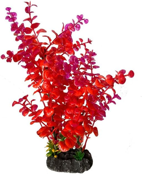 Red Aquarium Plants, Artificial Decorations, 1PC Plastic Fish Tank Plant