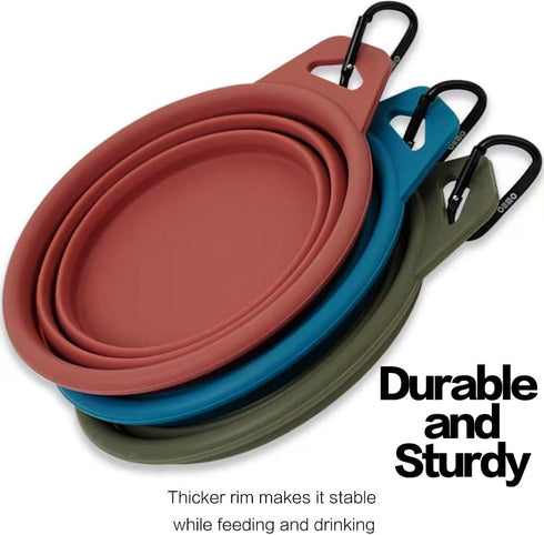Large Collapsible Dog Bowls, 2 Pack 27oz/800ml Premium Silicone Portable Travel Feeding Bowls