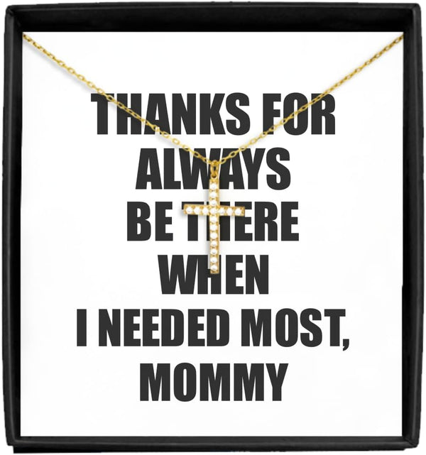EzGift Funny Mommy Necklace Pendant Thanks For Always Be There Needed Most Cute