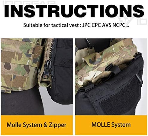 IDOGEAR Tactical Zip-on Panel Pouch Military Backpack Vest Accessory Bag for CPC AVS JPC2.0
