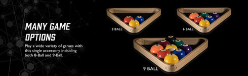 8-Ball 2-1/4" Viper Billiard/Pool Table Accessory: Rack, Hardwood Triangle, Holds Standard Sized Balls
