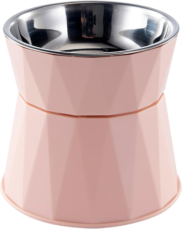 Elevated Cat Bowls, Raised Bowls for Food and Water, Beneficial for Digestion, Easy to Clean, Pink