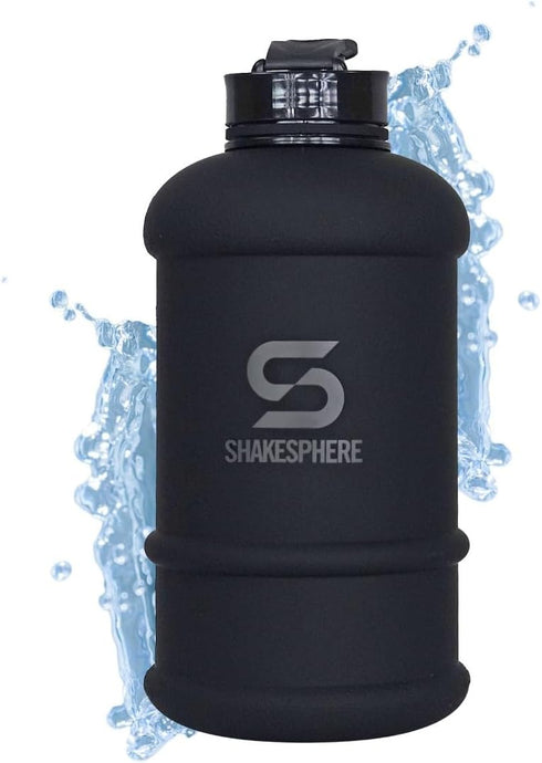 SHAKESPHERE Sports Water Bottle, 1.3L Wide Mouth Leakproof BPA-Free Gym Bottle for Daily Hydration, Matte Black