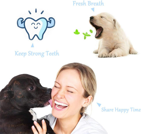 Orgrimmar 3-Sided Pet Toothbrush - Dog Toothbrush for Cleaning Mouth and Removing Bad Breath Tartar (4 Count)