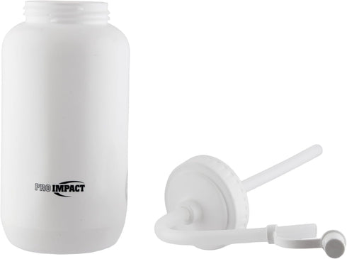 Pro Impact Squeezable Water Bottle with Bendable Long Straw - 35.5 Oz. LDPE BPA Free for Hydration