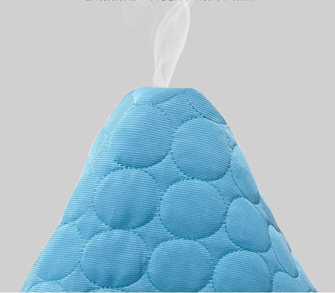 Extra Large Dog Cooling Mat, Breathable Washable Summer Pet Cooling Pad for Kennels, Crates, Beds (Blue) 40"x28"