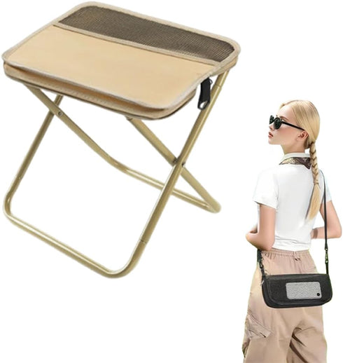 Foldable Backpack Stool, 2026 Portable Folding Camp Stool, Foldable Chair can Turned