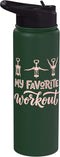 Wine Drinker Humor Tee Winery Life Wine Sommelier Corkscrew My Favorite Workout Wine Lover Drinking Party Tee Stainless Steel Insulated