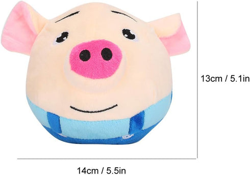 Zerodis Pet Bouncing Ball Toy, Cartoon Pig Electric Sound Ball, Washable Clothes for Indoor Dog Cat Kitten Playing
