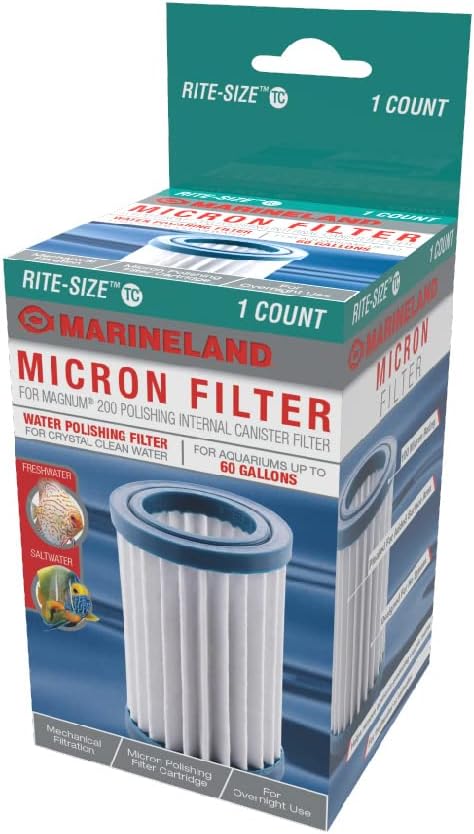 Marineland Micron Magnum 200 Internal Canister Filter for Aquariums up to 60 Gallons, Crystal Clean Water