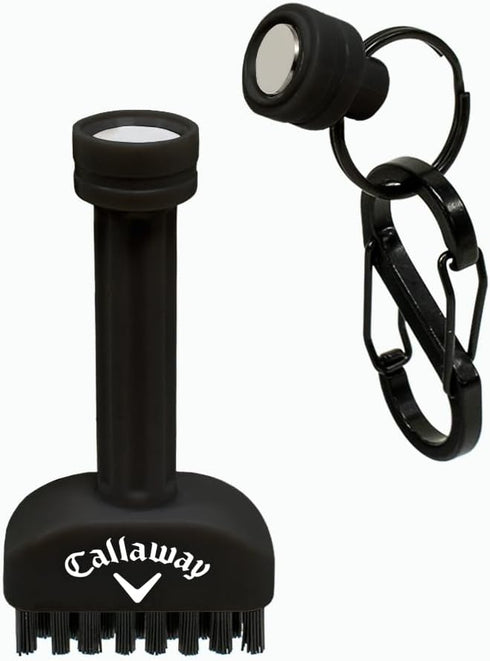 Callaway Golf Mini-Mag Magnetic Club Brush - Compact Golf Club Brush, Groove Cleaner, Golf Bag Accessory, Detachable