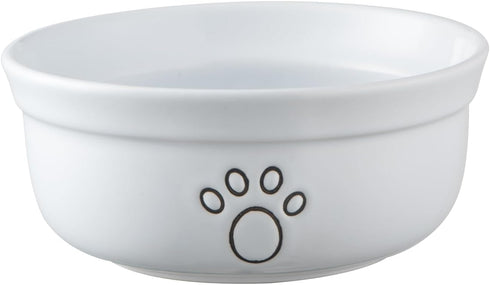 Ceramic Dog Bowls for Cats and Small Dogs, Pet Feeding Bowls 20 oz (6", Blue/Pink/White)