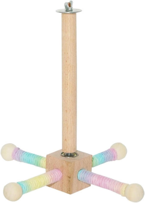 Yuanfenron Parrot Spinning Windmill Perch, Bird Toy Rotating Stand for Parakeets, Cockatiels, Budgies - Interactive