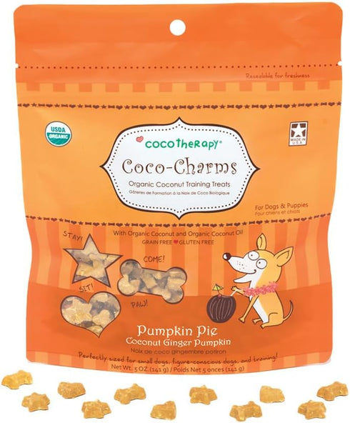 Cocotherapy Coco-Charms Training Treats - Pumpkin Pie, 5 Oz Pouch