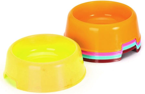 5Pcs/Set Plastic Candy Color Pet Food Water Bowl, Random Color for Cat Dog Puppy Rabbit