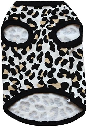 Pet Clothes, Leopard Print T-Shirt for Small Dogs, Cotton Vest, Spring Summer, Black