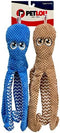 Pet Lou Octopus Twin Pack, 16-inch Height, Blue and Brown, Super Soft, Animal Plush Toys