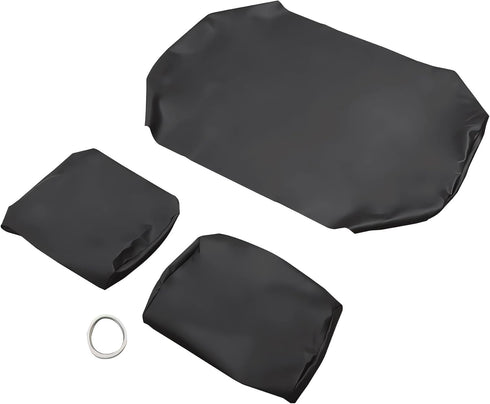 Golf Cart Front Seat Cover Staple On for Club Car PRE-2000 DS, Microfiber Leather Black