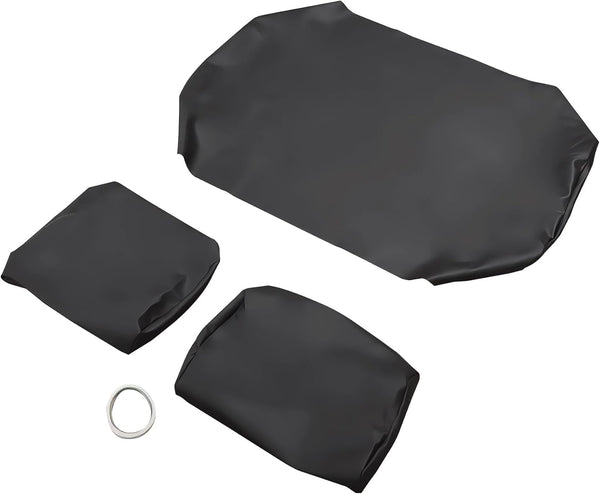 Golf Cart Front Seat Cover Staple On for Club Car PRE-2000 DS, Microfiber Leather Black