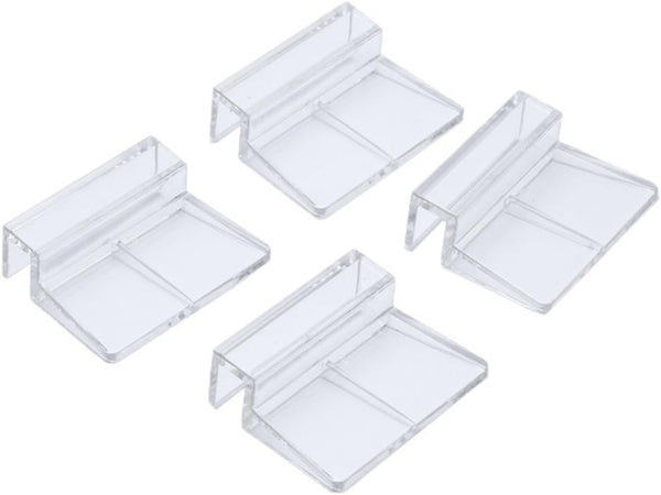 Aquarium Fish Tank Glass Cover Clip Support Holder, 12mm, 4-Pack