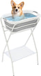 GDIFLS Foldable Pet Bathtub with Stand - 38.8 Inch Height Elevated Bathing Tub