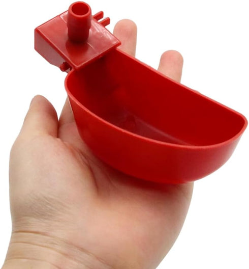 12Pcs Quail Water Cups - Pigeon Automatic Bird Waterer for Cage, Hang Drinker Breeding Poultry Drinking Bowls, Red
