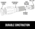 Gorilla Grip Powerful LED 750 FT Water Resistant Tactical Flashlight, High Lumens Ultra Bright Mini Flash Light (Orange)