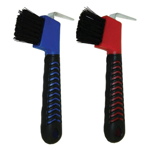 WHZAZGW 2 Pieces Horse Hoof Pick Brush with Soft Touch Rubber Handle, Portable Hoofpick in Random Colors