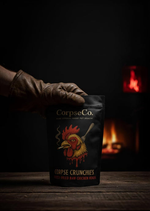 CorpseCo 100% 0% (5 oz) Freeze-Dried Raw Dog Treats | Chicken Heads | Single Ingredient, High Protein, Corpse Crunchies