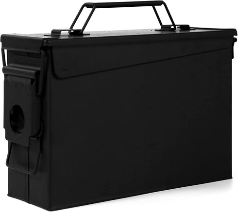 GUGULUZA Metal Ammo Can .30 Cal, Lockable Ammo Storage Case, Military Waterproof & Airtight Ammo Containers Box for Shotgun, Rifles, Pistols (Black-30 Cal) by GUGULUZA