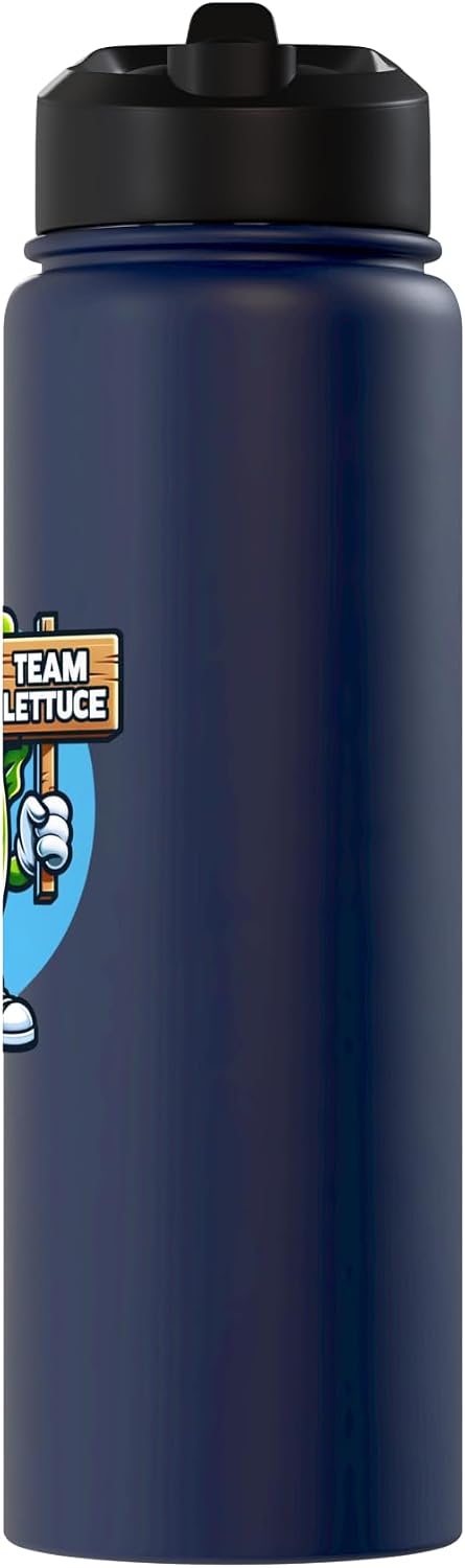 Fossil Forward Homestead Team Lettuce Salad Mascot Funny Vegetable Garden Humor Stainless Steel Insulated Water Bottle