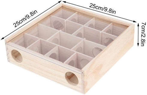 Interactive Wooden Hamster Maze Toy with Organic Glass