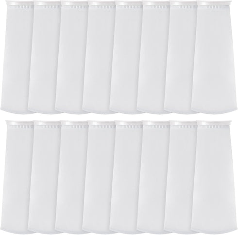Oudain 16 Pack 4 Inch Ring Filter Socks, 200 µm Aquarium Filter Bags for Freshwater & Saltwater