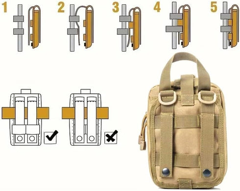 YUKONGAID 293Pcs/set - First Aid Kit Molle Pouches Emergency Survival Kit Suitable for Outdoor Activities, Home