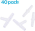 Pawfly 40-Piece Aquarium Air Valve Connector, White Plastic Inline Tubing, 3-Way T & Straight