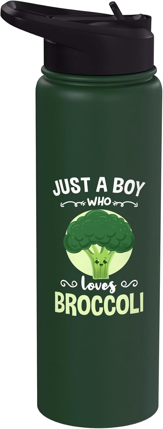 Just A Boy Who Loves Broccoli Stainless Steel Insulated Water Bottle