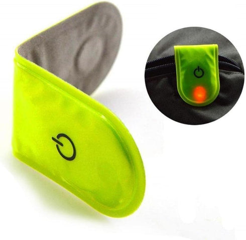 Fluorescent Green Night Running Reflector Light, LED Safety Magnetic Clip Light for Outdoor Walking, Cycling, Hiking