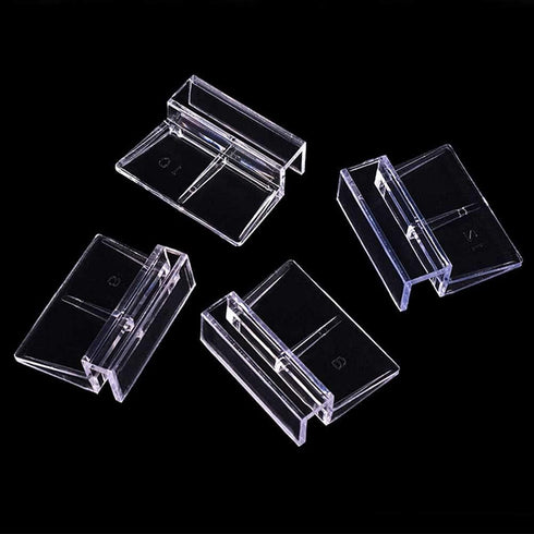Teensery 8 Pcs Aquarium Glass Cover Clip Clear Acrylic Fish Tank Glass Cover Support Holder Aquarium Lid Clip Clamp for Rimless Aquariums (10 MM)