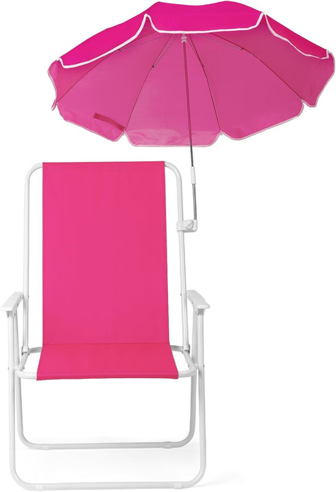 1 Pack 220lbs,Pink Heavy Duty Steel Beach Chair,Beach Chair with Umbrella,Outdoor Folding Chair High Strength Cleanable