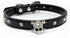 Cute Dazzling Skull Diamond Crystal Rhinestone Leather Collar for Small Pet Dog Cat (XS, Black)