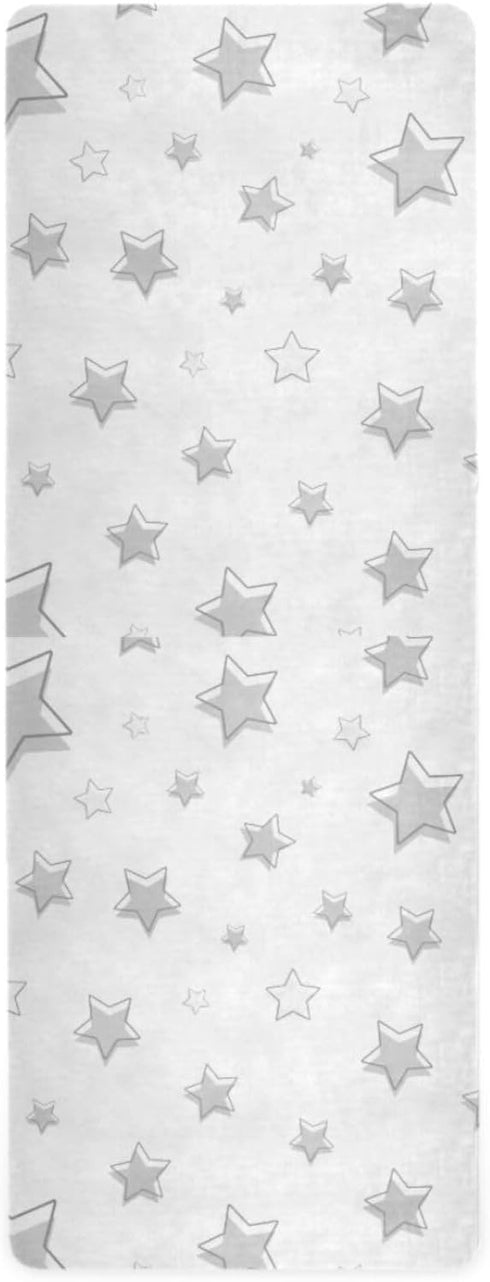 HXshaoye 71x26 inches 1 MM Handdraw Stars Baby Gray nonslip yoga mat for home printed, natural rubber non slip