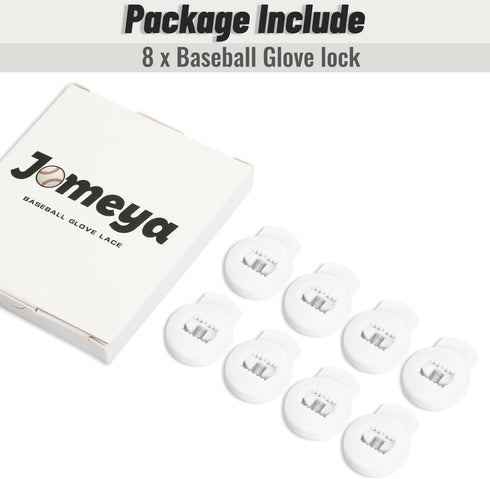 Jomeya 8 Pack Glove Locks, Universal Fit Baseball and Softball Lace Locks, No More Knots Required