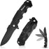 Folding Tactical Pocket Knife, 2.6in Blade, Survival EDC Knife with Clip, Button Lock & Glass Breaker