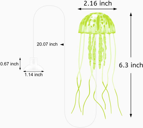 WishLotus 2 PCS Jellyfish Fish Tank Decorations, Simulation Jellyfish Plant Ornament, Fish Tank Jellyfish Glow Decorations, Fish Tank Decorations Suitable for Various Fish Tank/Aquarium (S, Yellow)