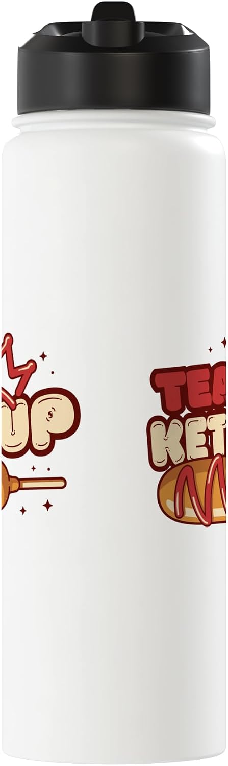 Ketchup Fan Corn Dog Enthusiast Designs Team Ketchup Corn Dog Lover Stainless Steel Insulated Water Bottle