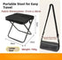 XHymitron Portable Folding Camping Stool with Shoulder Strap, Suitable for Hiking, Fishing, picnics (Black-A)