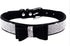 Rhinestone Dog Collar, Soft Suede Leather with Crystal Diamond, XS, Black-1