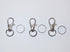 JL Missouri Parts & Misc. 3X 1 1/4" 1/2" Snap Hooks Lanyard Keychain Clips with Split Rings, Spring Loaded Lobster